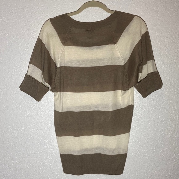 ANN TAYLOR Cream and Brown Sweater - S - Picture 2 of 8